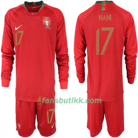 Fotball-VM 2018 Portugal drakt NANI 17 Barn Hjemmetrøye Langermet